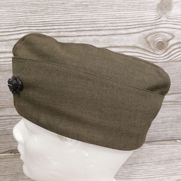 CAP GARRISON MAN'S WOOL SERGE GREEN BERET HAT SZ 6 7/8 - Picture 9 of 11